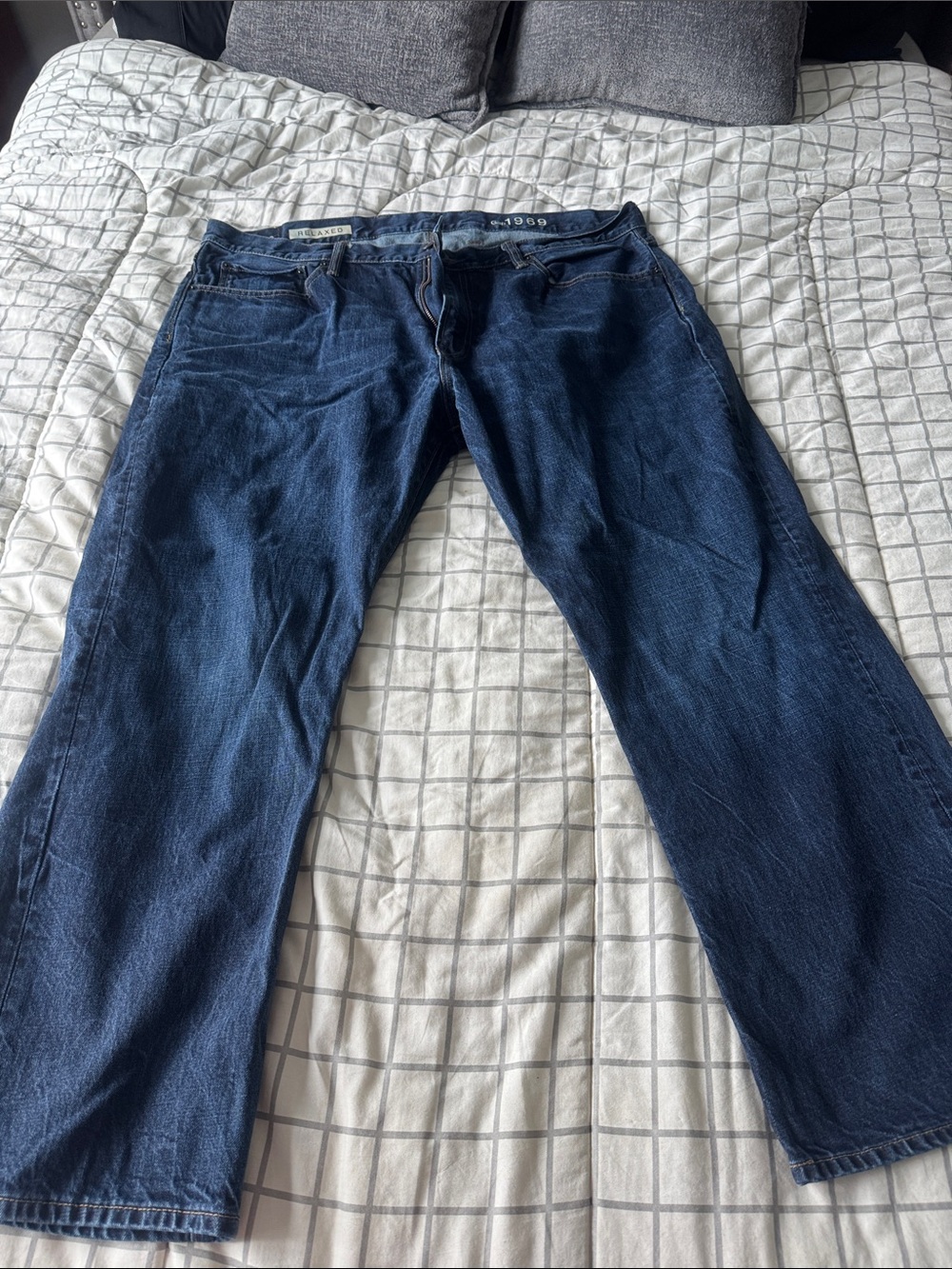 Relaxed Fit Men's Dark Blue Jeans - 5 Pocket Comfort 40x30